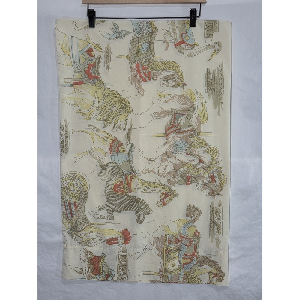 Fieldcrest Carousel Animal Pillowcase Standard Cream‎ Vintage Percale 42x36